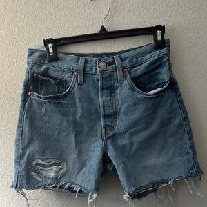 Levi's Distressed Blue Jean Shorts